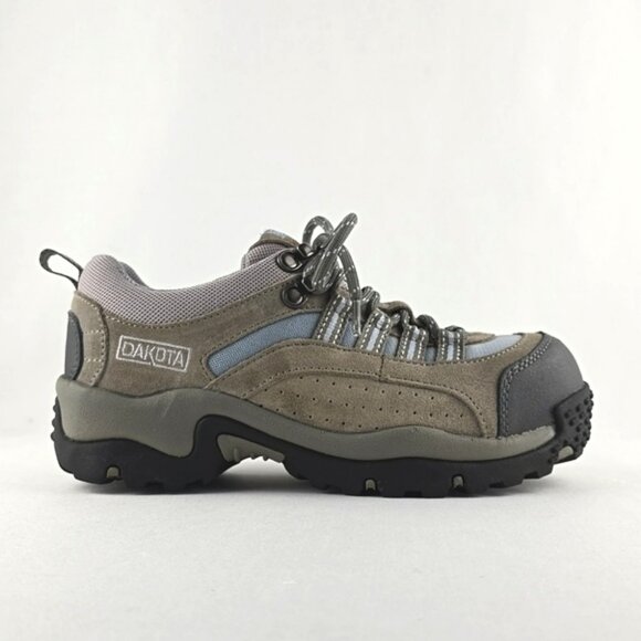 Dakota Shoes - DAKOTA Women's Steel Toed Lace Up Shoes Grey Blue Size 6